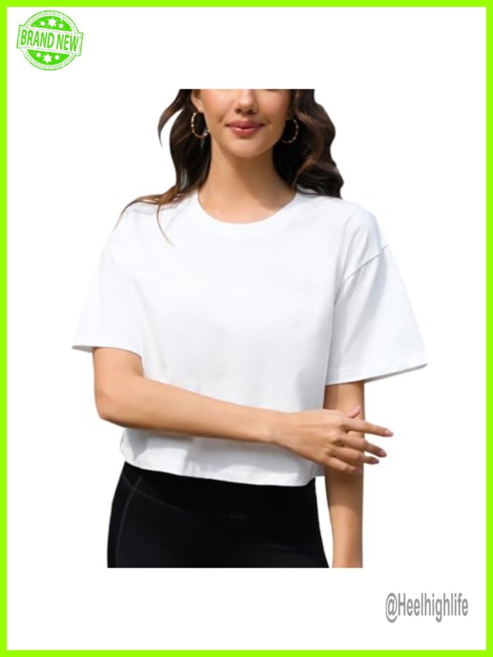 100% Cotton Crop T-Shirt Drop Shoulder Half Sleeve Oversized Workout Tee